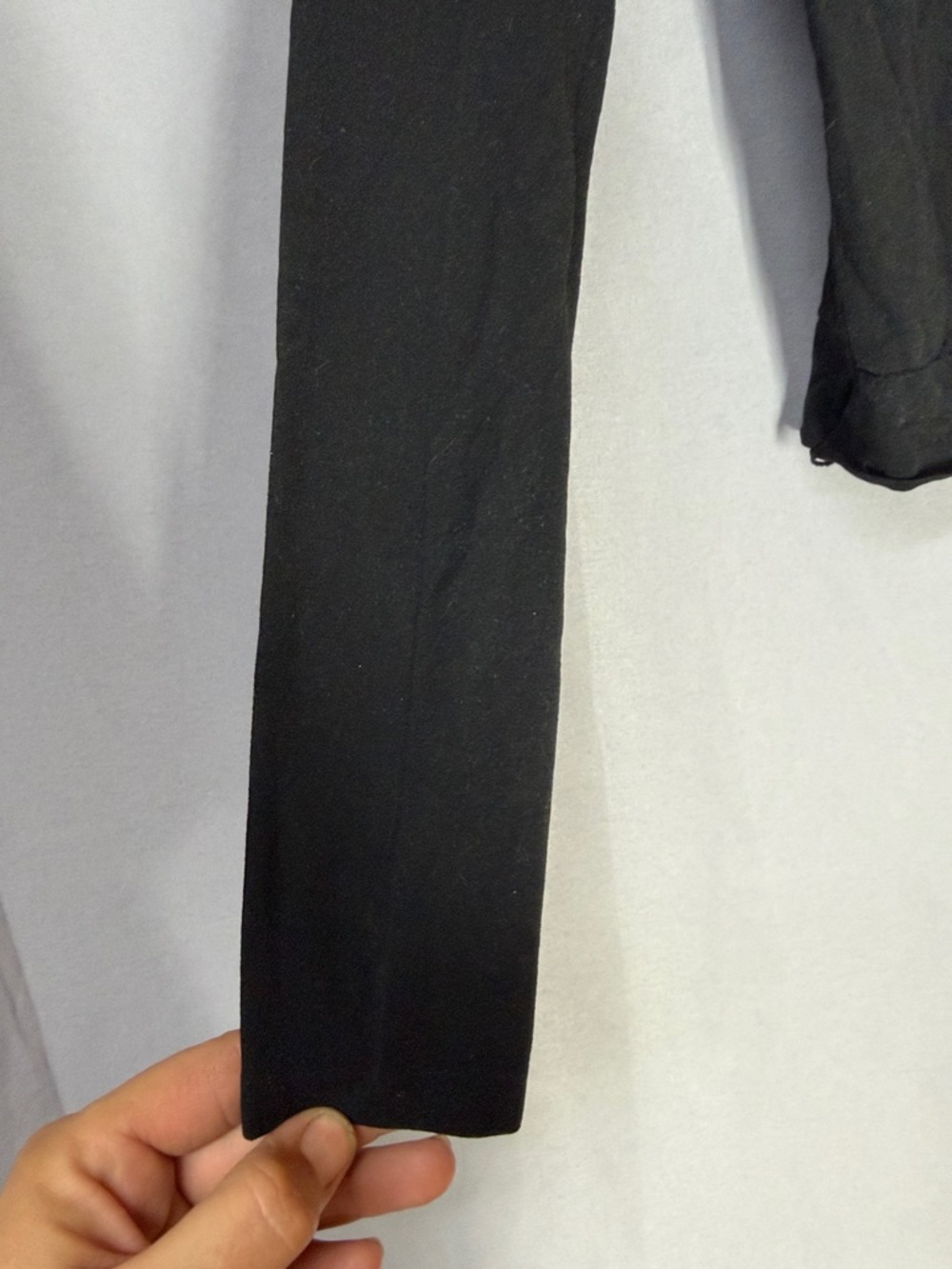 SPANX Black Long Sleeve Cropped Crew Top - Picture 3 of 5